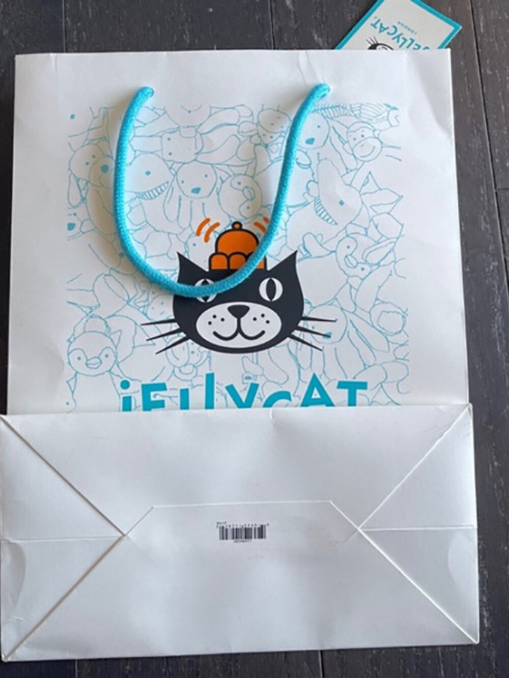 Jellycat shopping bag tote bag blue white limited edition set of 2 - Picture 5 of 6